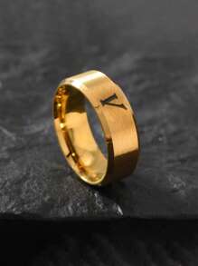 1 pieza Anillo de inoxidable con 26 letras de moda