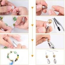 1 Set 4-Layer Grid Style Multi-Element Beaded Jewelry Casual Style Unique Combination, Comes With Gloves And Various Tools, Summer Style Accessories, Street INS Jewelry, Letter Beads, DIY Kit For Family, Auxiliary DIY Tools