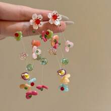 Boucles d'oreilles pendantes minimalistes à pampilles colorées en forme d'étoile, à la mode et polyvalentes pour femmes
