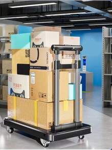 Carrinho de Mão Dobrável Multifuncional - Silencioso, Design Espesso, Adequado para Uso Doméstico, Armazém e Supermercado - Disponível nas Cores Cinza, Amarelo, Creme