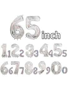 65 Inch Digital Shaped Aluminum Film Balloon Frame, Three-Dimensional Balloon Frame, Birthday Balloons, Anniversary Party, Wedding Decoration, Home Party Decor Balloons, Baloon, Bride To Be, Bridal Shower