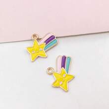 10pcs Zinc Alloy Meteor & Smiling Face Pendant, Suitable For DIY Necklace, Bracelet, Earring, Keychain Jewelry Making