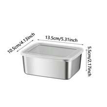 1/3/6PCS Household Stainless Steel Fresh-Keeping Box Set(Fresh-Keeping Box + Fresh-Keeping Lid) , Sealed Refrigerator Food Storage, Box Kitchen Accessories, Kitchen Storage Box, Outdoor Garden Picnic, Camping, Office, Travel,Outing, Barbecue Lunch Box, Outdoor With Independent Sauce Compartment Box, Egg-Proof Antibacterial Refrigerator Storage Artifact,Outdoor Supplies, Camping Supplies, Barbecue Supplies