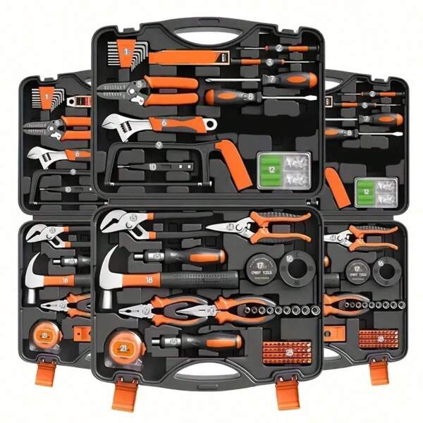 46pcs High Carbon Steel Socket Wrench Set, With Star Drive, Car Repair And Maintenance Combo Kit, Included Ratchet And Screwdriver