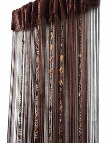 100cmX200cm Decorative Door String Curtain Beads Wall Panel Fringe Window Room Divider Blind For Wedding Coffee House Parts Door Divider Beads Tassel Screen Decoration (Colorfull 25) - Coffee - 查看 1