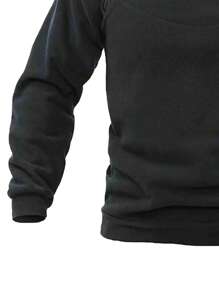 1 Peça Jaqueta de Lã de Gola Alta Masculina para Outono/Inverno com Zíper Duplo, Adequada para Viagem, Outdoor, Camping