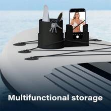 1 szt. Deska do pływania na stojąco z kubkiem, uchwyt na telefon komórkowy, uchwyt do przechowywania, uchwyt na napoje do deski do pływania na stojąco, niezbędne akcesoria plażowe, akcesoria plażowe, materac do pływania w basenie