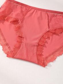 4 PCS Women's Lace Milk Silk Splicing Panties Low Waist Comfortable Briefs - Multicolor - View 10