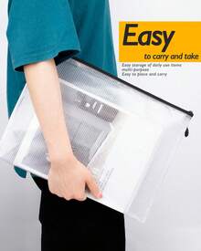 Plastic Mesh Zipper Pouch 4x9 In (6 Colors, 12 Packs), Small Water-Resistant Zip Bag For School Office Supplies, Pencil Organizing Storage - Multicolor - View 9