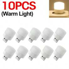 5/10 件 USB 供电迷你照明灯泡便携式照明小夜灯适合户外活动儿童房床头照明和夜间阅读照明婴儿淋浴家庭装饰礼物 - 白色 - 查看 11