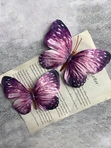 1pc Realistic Butterfly Headwear, Bohemian Printed Versatile Hair Clip, Suitable For Spring Garden Decor, All Seasons - Multicolor - View 14