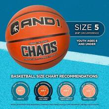 Toss Up Youth Rubber Streetball, Indoor Outdoor Basketball With Deep Channels & Durable Grip, Includes Pump Concrete, Training & Recreational - 白色 - 查看 8
