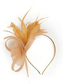 1 Stück elegantes Federhaarbandaccessoire mit Mesh, Braut-Hochzeit Haarschmuck, Kostümparty Kopfschmuck, Geschenk zum Muttertag/Abiball/Erntedank/Weihnachten/Karneval