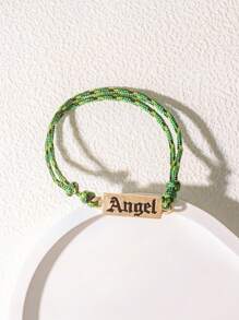 1 pièce Bracelet en corde tressée personnalisé avec pendentif gravé, bracelet en ficelle coloré, excellent cadeau pour les amis et la famille