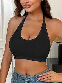 1 szt. Biustonosz sportowy typu racerback dla kobiet, wygodny strój do jogi, fitnessu i siłowni