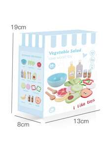 1 Set de juguete de casa de madera, juego de simulación, Set alimenticio para niños pequeños mayores de 3 años - 16 piezas de juguetes de estilo americano para frutas, verduras y aperitivos, juegos de roles de cocina Montessori, regalos educativos para fiestas de cumpleaños