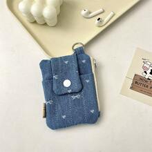1 件时尚可爱牛仔布零钱包小钱包用于存放硬币卡口红方便女孩和女士女士钱包迷你钱包钱包钱包旅行钱包零钱包
