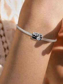 1 pieza de Elegante Charm de cámara de plata de ley 925 apto para hacer pulseras, brazaletes y joyería fina DIY para mujeres