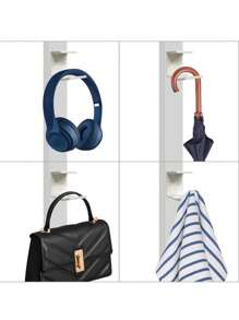 Non Drilling Multifunctional Hook Computer Headphone Stand, Head Mounted Bracket, Bluetooth Headset Storage Hook, Adhesive Wall Mounted Handle, Hanging Rack, Minimalist Solid Color