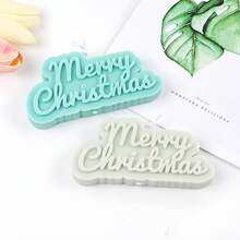 Molde de silicona con texto cursivo "Feliz Navidad" - Duradero y de fácil desmoldeo, para manualidades con resina/jabón/yeso para decoración y regalos navideños - Gris - Ver 9