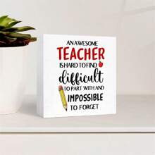 1pc,Thank You Teacher Wooden Box Sign, Ideal Back To School Season Teacher's Day Desktop Gift Decoration, Suitable For Teacher's Office, Thank You Teacher Gift