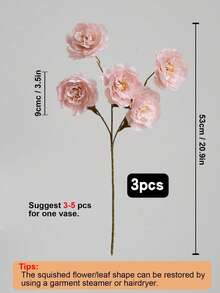 1/3/6 bông hoa sen 5 cánh bằng lụa nhân tạo có thân dài, hoa mẫu đơn dùng để trang trí tiệc cưới, lễ cưới, tự tay cắm hoa. - Màu Hồng baby - Xem 12