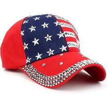 S.American Flag Baseball Cap Sparkle Rhinestone USA Flag Deim Hip Hop Hat - 2c - View 3