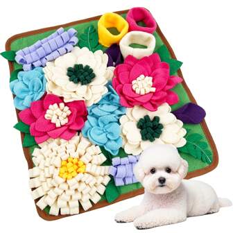 KM-P Alfombra olfativa de entrenamiento para mascotas, comedero lento, alfombra de alimentación interactiva con rompecabezas para conejos, hámsters y perros pequeños