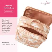 THIRTY-ONE Gifts Modern Toiletry Bag, Small Toiletry Travel Bag For Makeup And Bathroom Essentials, Rosedust Shibori - Rosedust Shibori - View 2