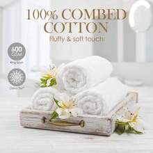 New  White Wash Cloths For Your Face - 12 Pack Premium Cotton Washcloths - Hotel & Spa Bathroom Face Towels - 13x13 Face-Cloth - Wh - View 3