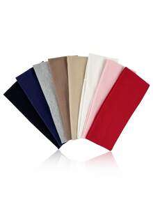 8pcs/Set Solid Color Breathable Moisture-Wicking Sports Headbands, Suitable For Gym, Workouts, Running, And Daily Wear Hair Band Turban Headband Sweatband, Hairband Fall Winter Hair Accessories For Women For Vacation Outfits Woman Elegant Scarf Women Bandanas Soft Headwrap