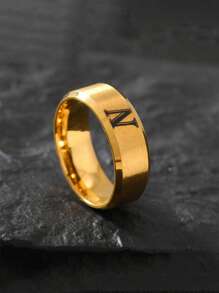 1 pieza Anillo de inoxidable con 26 letras de moda