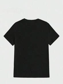 On Wednesdays We Disrespect Our Surroundings Elder Emo Casual Digital Print  Pure Heavy Cotton T ShirtFashionable Women's Clothing - màu đen - Xem 2