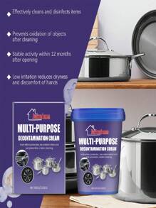 jakehoe 100g Edelstahl Topfboden Reinigungspaste, Edelstahlreiniger und Politur, Mehrzweck Entfetter und Rostentferner für Kochgeschirr, geeignet für Küchenofen, Edelstahl- und Glasgeschirr, Starker Edelstahl Topfboden Fleckenentferner