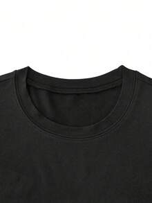 Customize Personalized Men's T-Shirts, Halloween Casual Loose Crew Neck Short-Sleeved Shirts. Upload Your Own Images (Lover Photos/Boyfriend Photos/Girlfriend Photos, Pet Photos, Group Photos) To Design Your Personalized Printed T-Shirt. Also Suitable For Company Team Building Outfits And Halloween Party Costumes. - Black - View 8