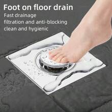 2025 Newest Foot Press Style Floor Drain Cover, Universal Anti-Odor, Anti-Insect Sewer Sealer For Bathroom Back To School
