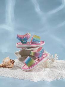 GENGASUN 1 pieza Sandalias informales para niños pequeños, zapatos de moda con arcoíris para niñas pequeñas para el verano