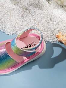 GENGASUN 1 pieza Sandalias informales para niños pequeños, zapatos de moda con arcoíris para niñas pequeñas para el verano
