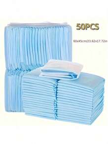 50pcs Absorbent Dog Training Pads, Heavy Duty Fabric Puppy Urine Pads, 17.72x23.62inch/23.62x23.62inch/23.62x35.43inch, Leakproof, Washable, Suitable For Large Dogs, Blue