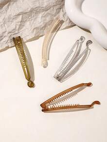 4个透明香蕉发夹，休闲头饰，学生用品，发饰 - 彩色 - 查看 9