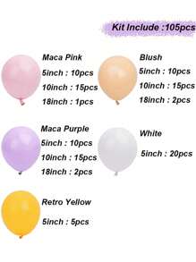 Kit de 105 piezas de guirnalda de arco de globos de color rosa, morado y crema con tema de margaritas para decoración de fiesta de cumpleaños 1er año, bautizo, y eventos