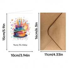 12pcs Colorful Birthday Thank You Cards Set With Envelopes, Greeting Cards For Invitations, Gifts & Celebrations