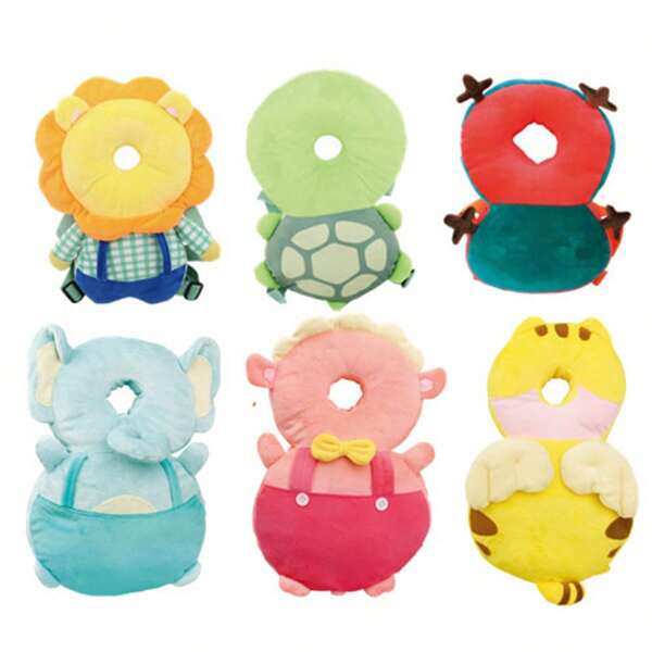Cartoon Baby Protective Head Pillow Cushion, Breathable Anti-Fall Headrest Pad For 0-3 Years Old Toddler, Reclining