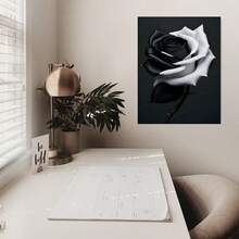 Arte de pared enmarcado con rosas en blanco y negro, póster moderno de impresión de rosas, decoración de pared de pintura, flor de campo para sala de estar, dormitorio, baño, granja, decoración del hogar, decoración creativa del hogar, pósters decorativos de alta calidad, dormitorio, gimnasio, bar, cafetería, arcade, decoración de pared de sala de estar, regalo perfecto. - Enmarcado - Ver 5