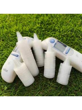 20/60/100 غطاء مبسات لمقياس الحرارة الأذني، قبعات وفلاتر بديلة قابلة للاستهلاك لمقياس الحرارة الأذني