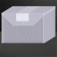 8pcs/16pcs 11 Hole Transparent Document Bag Snap Button/Hook And Loop Waterproof A4 Document Bag Suitable For 2.3.4 Hole Clip - Transparent Document Bag - View 5