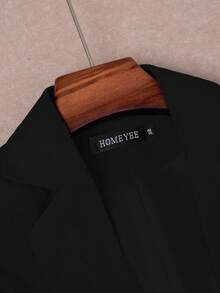HOMEYEE Áo khoác blazer nữ cài một hàng khuy, kiểu dáng công sở thanh lịch, cổ điển, thường ngày, phù hợp cho kỳ nghỉ, cỡ lớn, màu đen, mùa xuân. - màu đen - Xem 3
