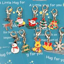 10pcs/Set Thank You Gift Set Including Cards, Christmas Themed Keychains, Charm Items Suitable For Family And Friends - Teacher's Day, Christmas, Thanksgiving, And Lucky Gifts