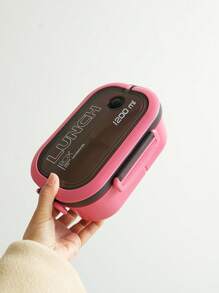1200ml 2-schichtige tragbare Student Lunchbox mit Gabel Löffel auslaufsicher dickeres PP Kunststoff Lunchbox-Set, kann in der Mikrowelle erhitzt werden, Schulsachen