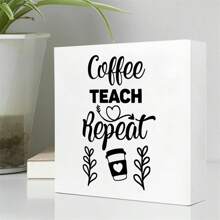 1pc White Wooden Ornaments - Graduation Season Teacher Classroom Desktop Decoration Ornaments, The Perfect Teacher Appreciation Gift For Teacher's Birthday And Graduation Season